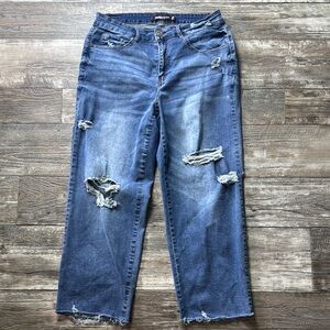 Dollhouse Distressed Blue Jeans for Women, Size 16W